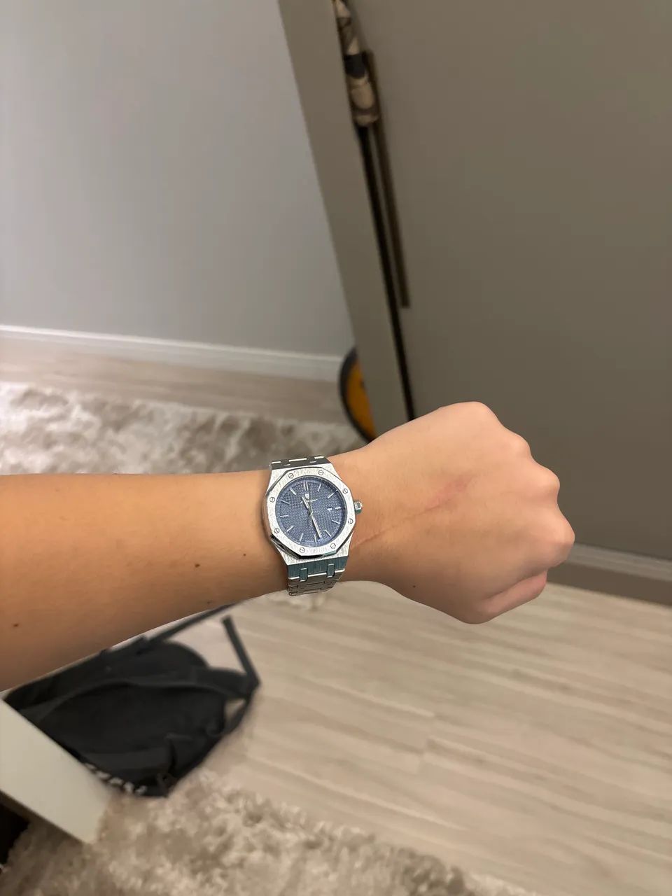 Relógio Poedagar Original Masculino Aço Inox Azul - Excelente Estado - Foto 4