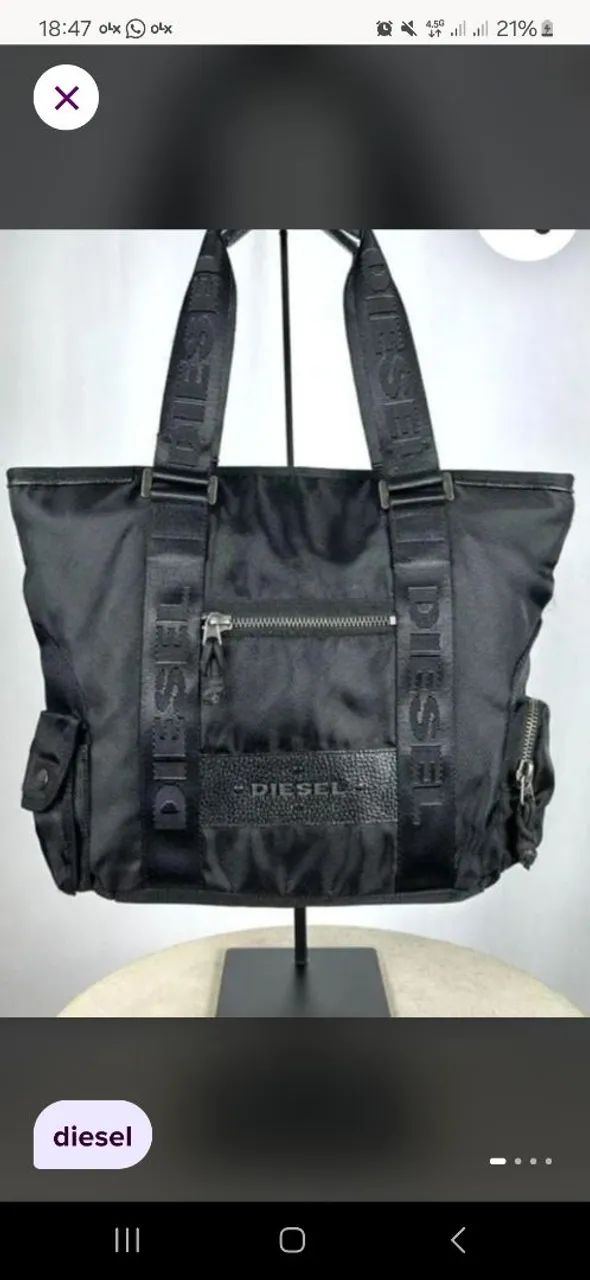 Bolsa de ombro Diesel  y2k preta