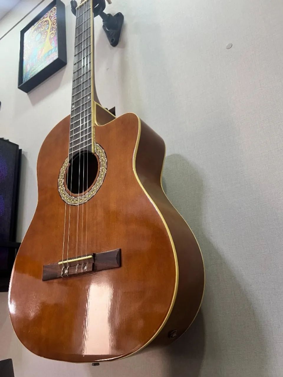 Violão Kuati KS3 eletroacústico NYLON - usado + capa acolchoada - Foto 3