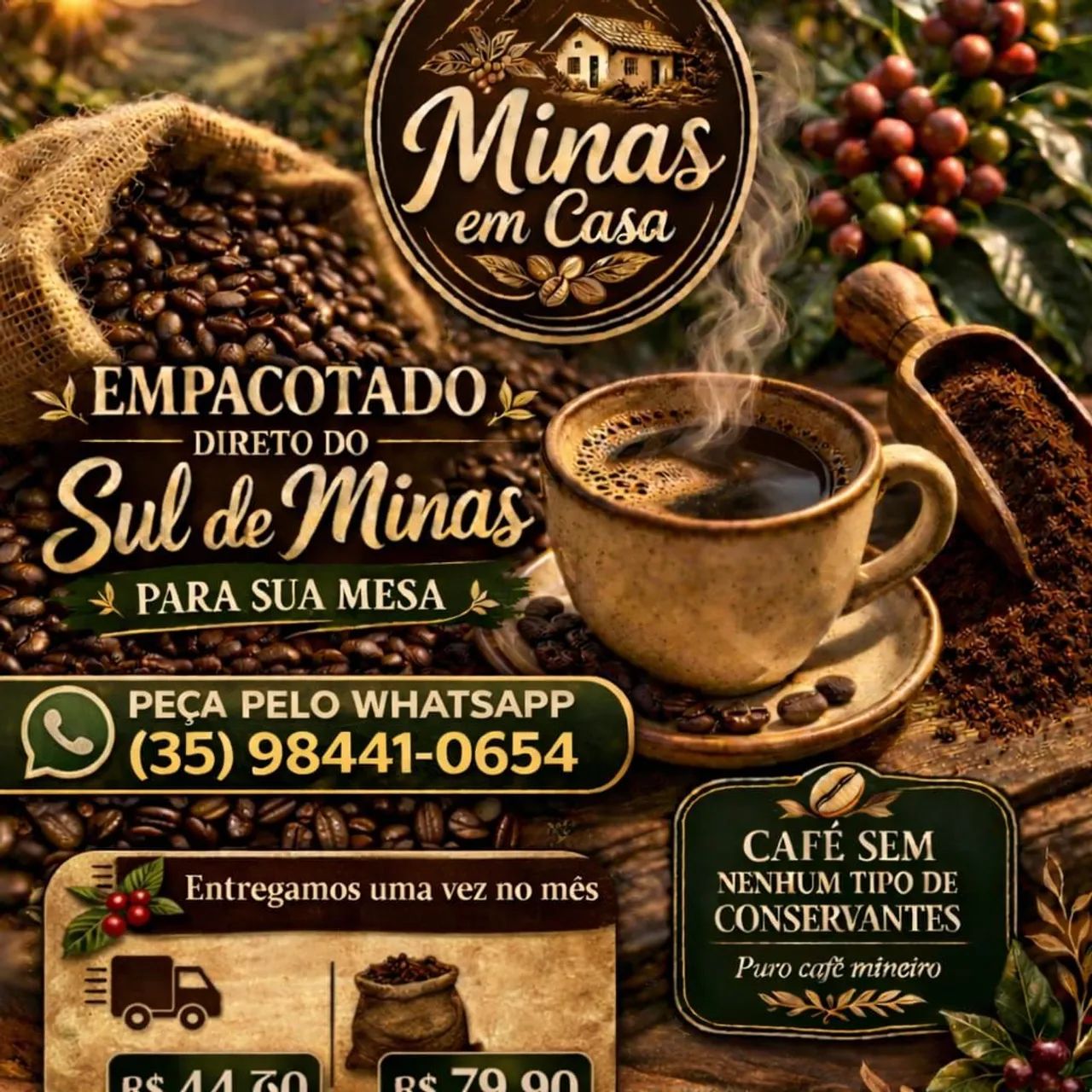 Café Do Sul de Minas e Queijo Meia Cura Canastra
