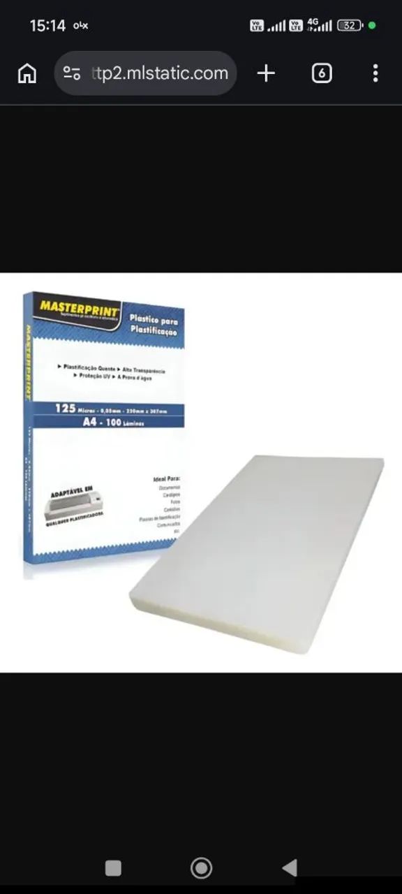 Plástico para Plastificadora Masterprint