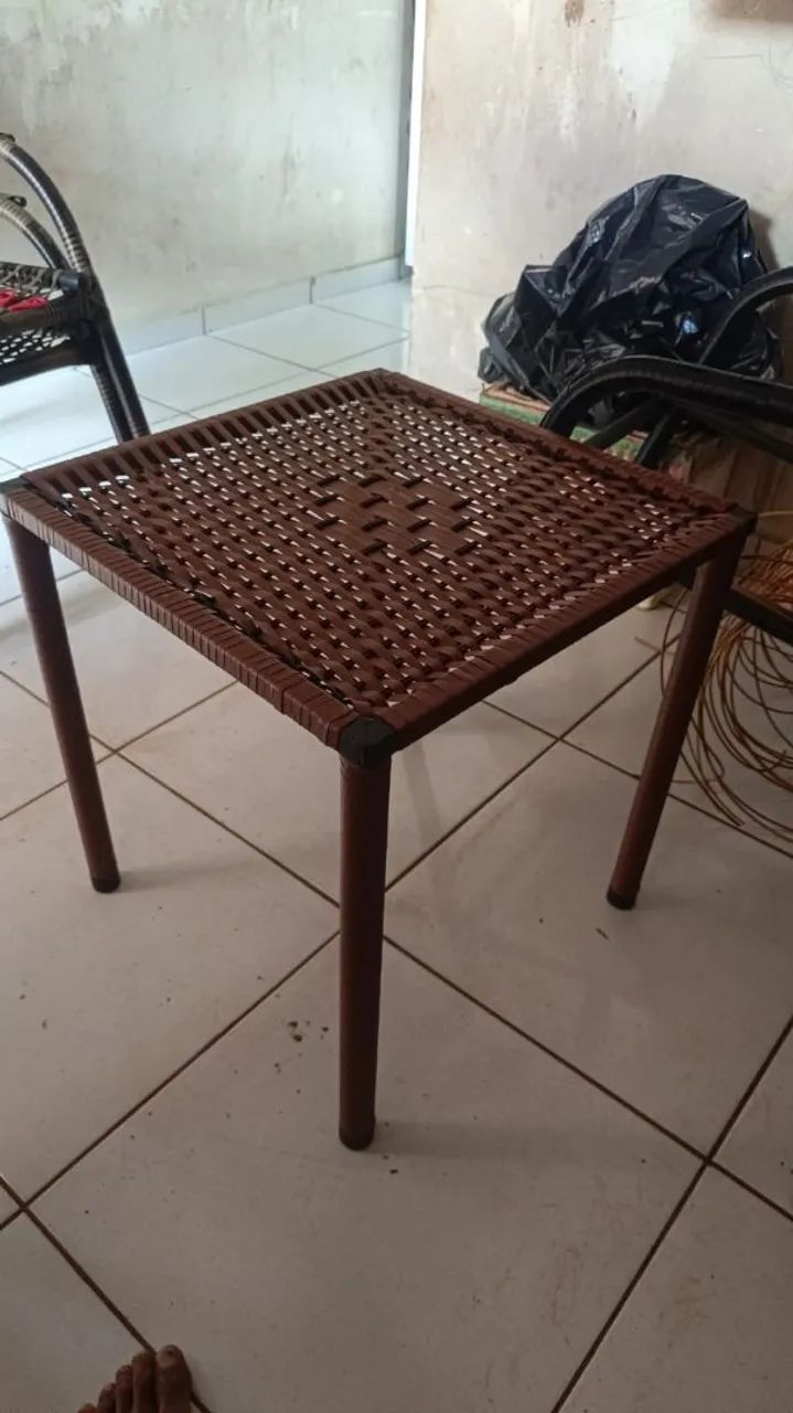 Cadeiras para varanda ou área gourmet reforçada em junco só 650 o jogo com mesa de centro - Foto 2