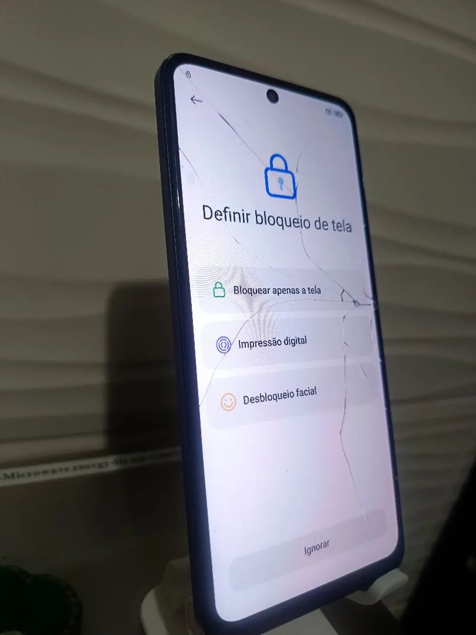 Redmi Note 12 128GB funcionando - tela trincada