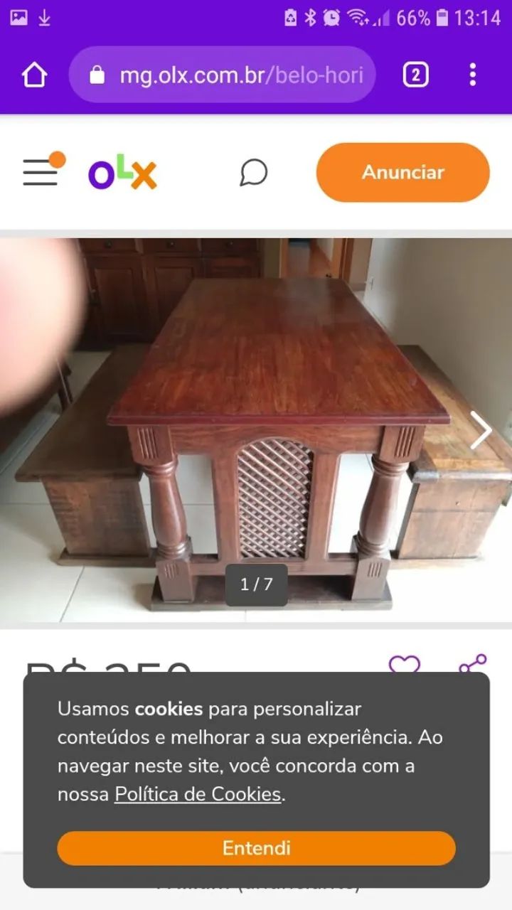 Mesa e bancos