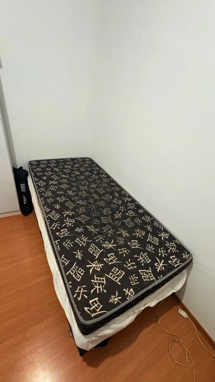 Cama box ortobom + colchão solteirão 
