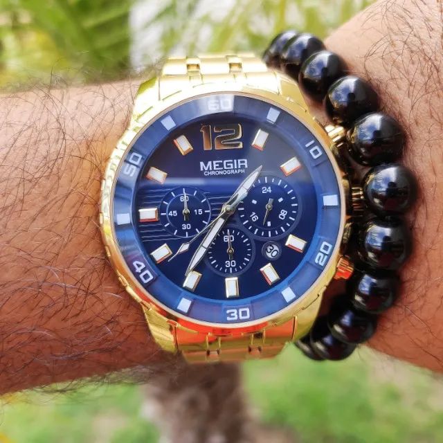 Oportunidade Relogio Masculino Dourado DE 450 POR 190 - Foto 3
