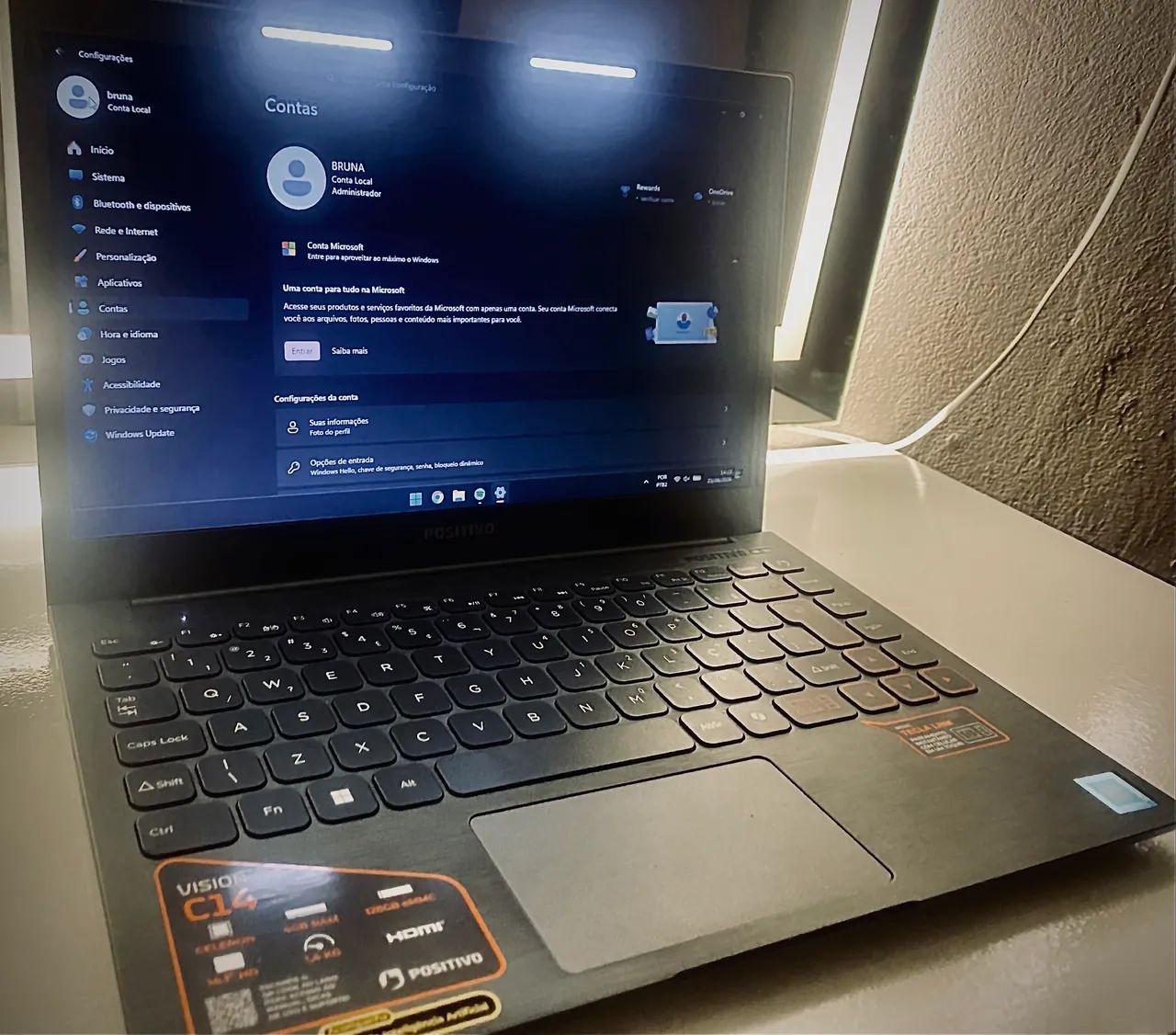 Notebook c14 vision, ideal para trabalhos e estudos, com led de 3 ajustes 