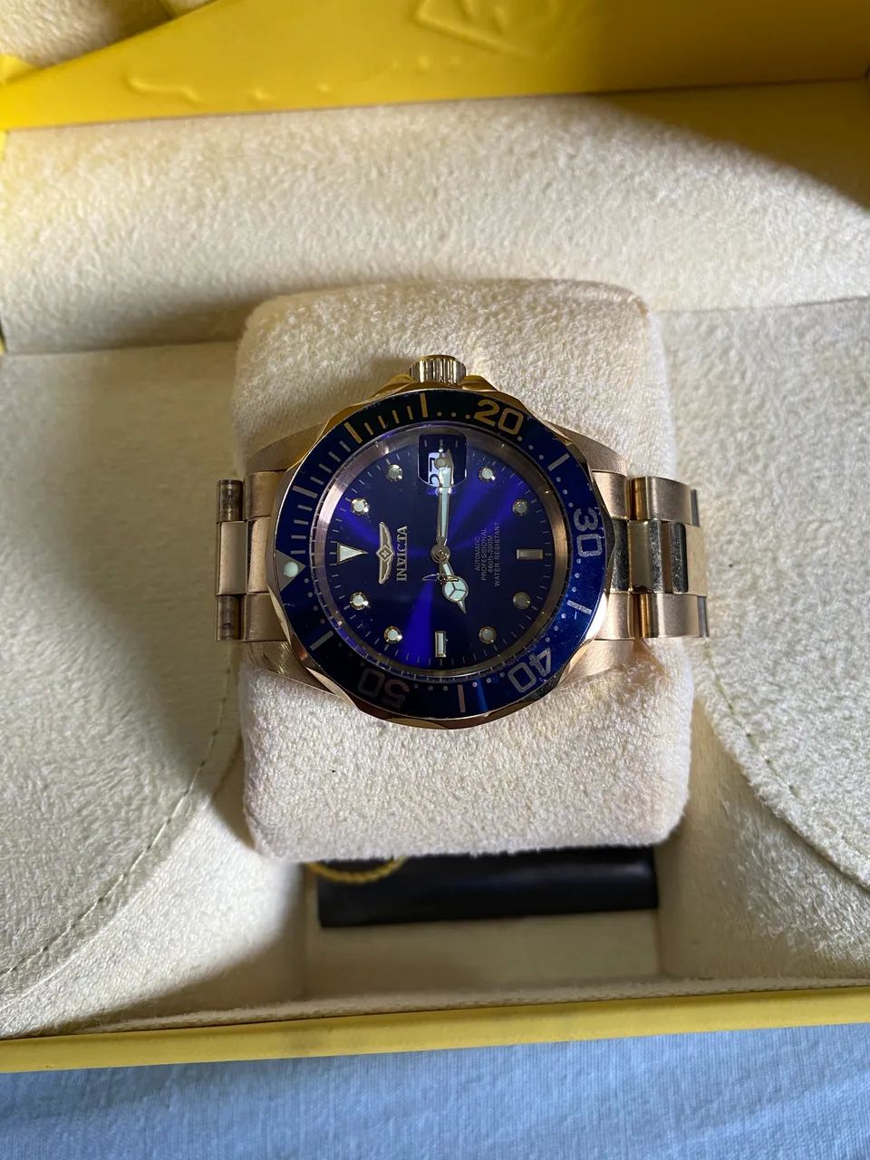 Relógio Automático Invicta Pro Diver 8930OB Dourado Azul - Foto 5