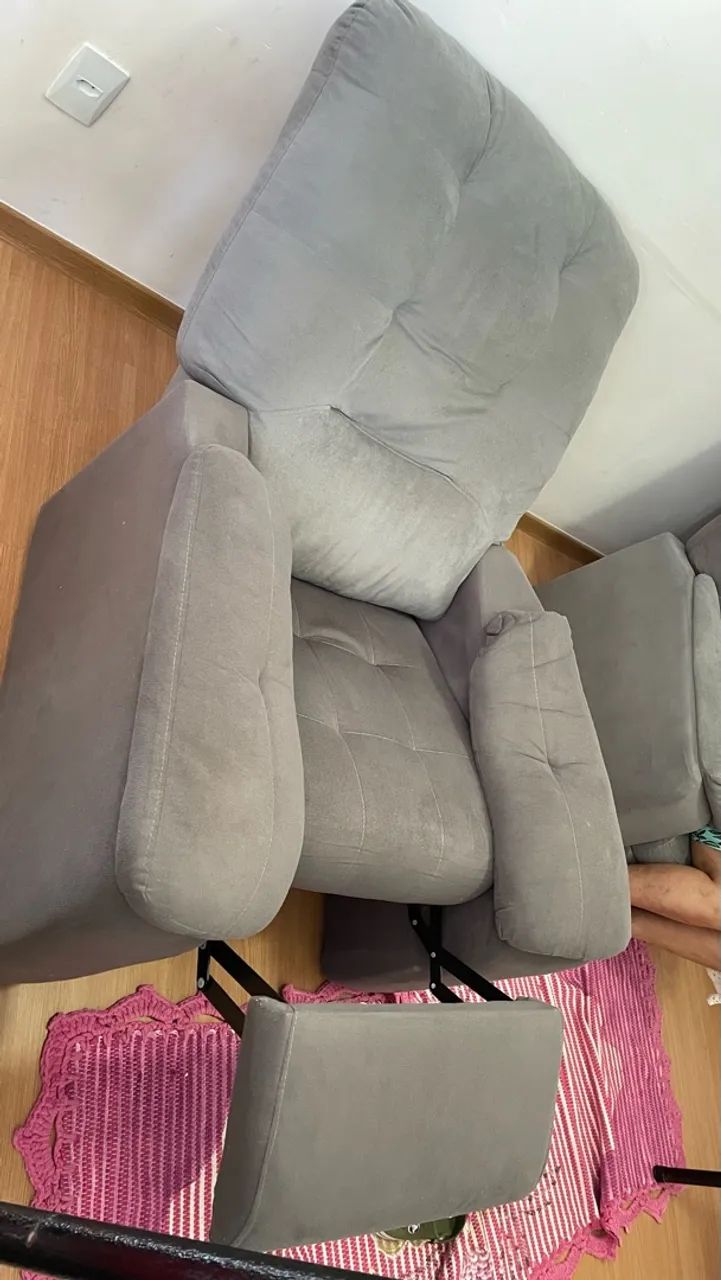 Poltronas Reclináveis Cinza - Foto 3