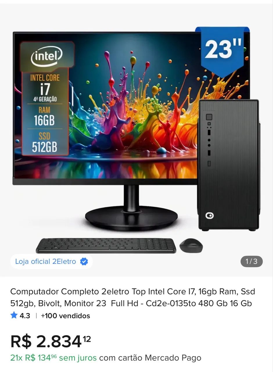 Computador usado poucos meses!