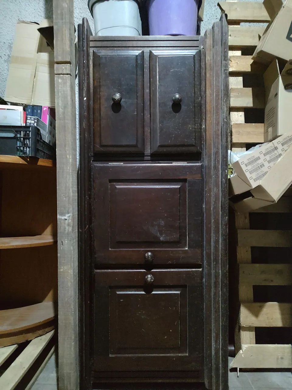 Móvel rack madeira maciça antigo