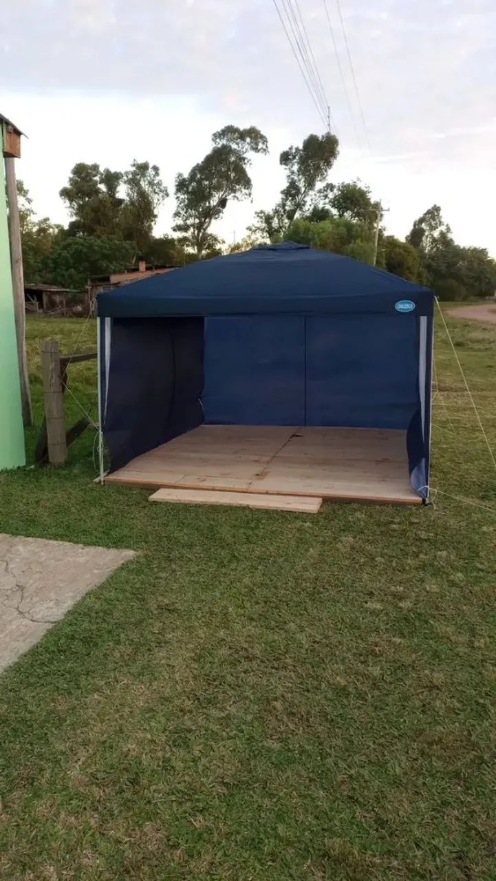 Gazebo / Tenda SANFONADO MOR 3x3M azul COM 3 PAREDES - Foto 2