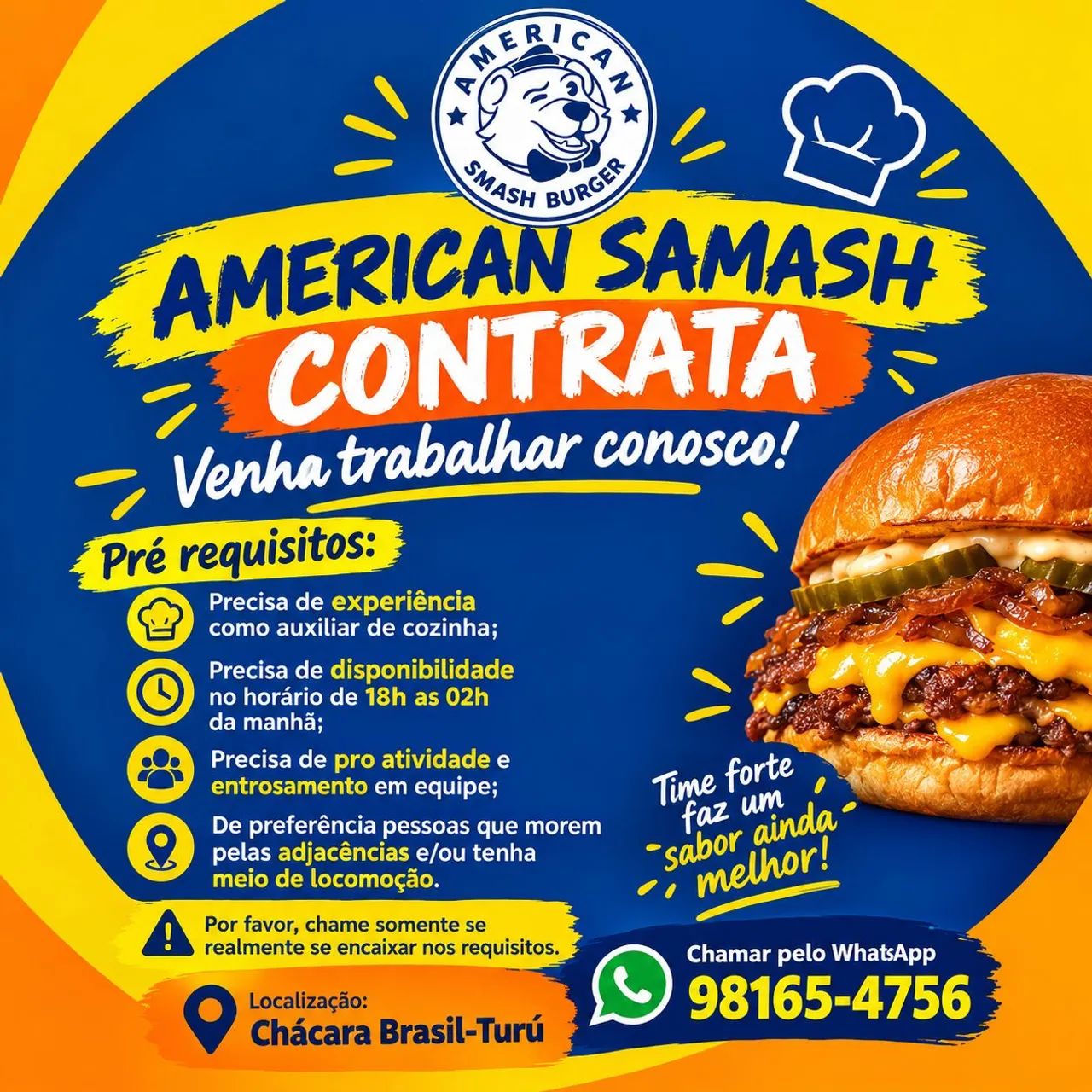 Oportunidade de trabalho!