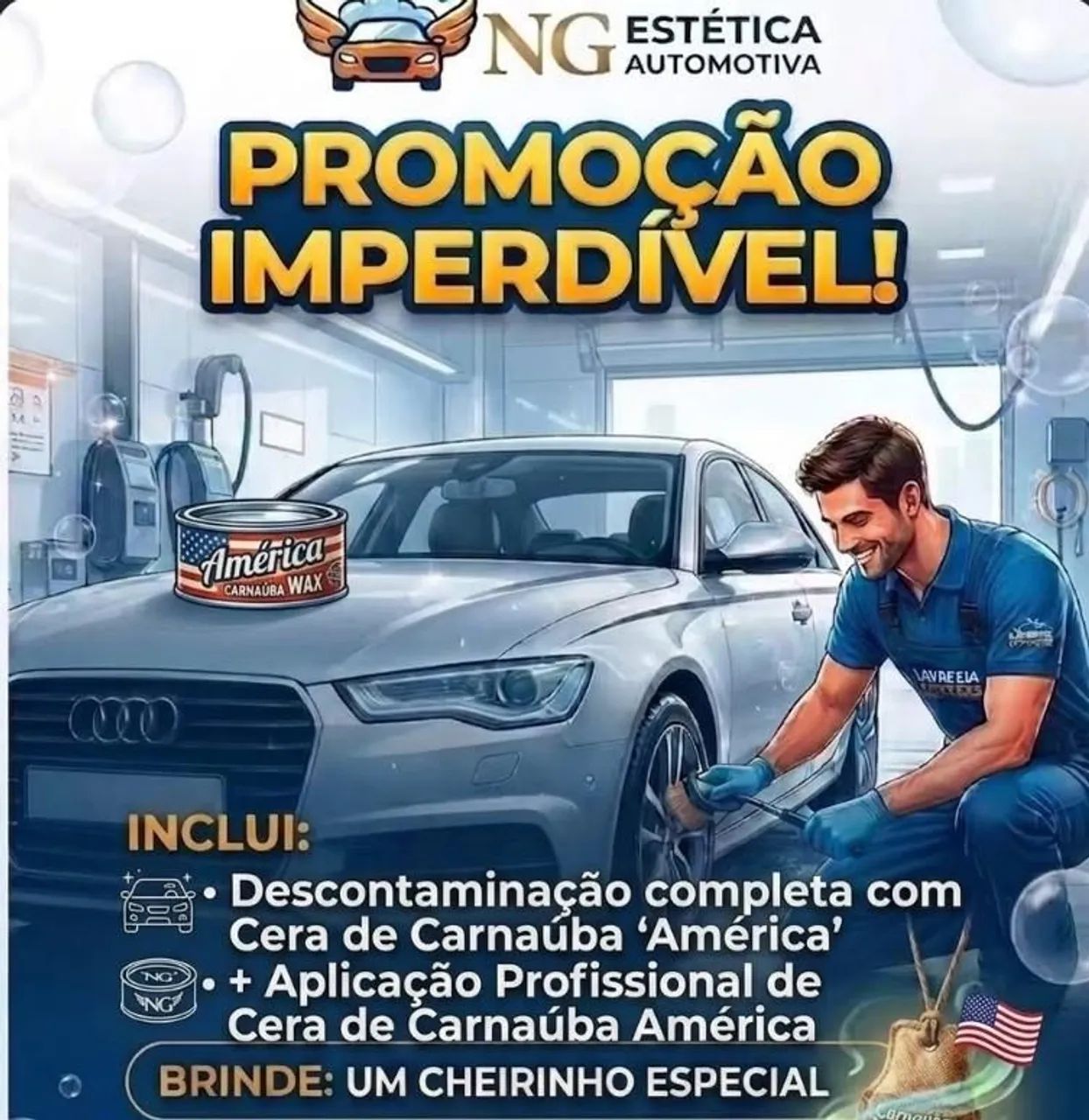 Lava jato NG contrata lavador de veículos