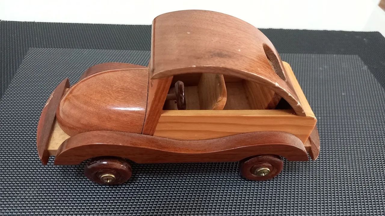 Carrinho artesanal em madeira. - Foto 3