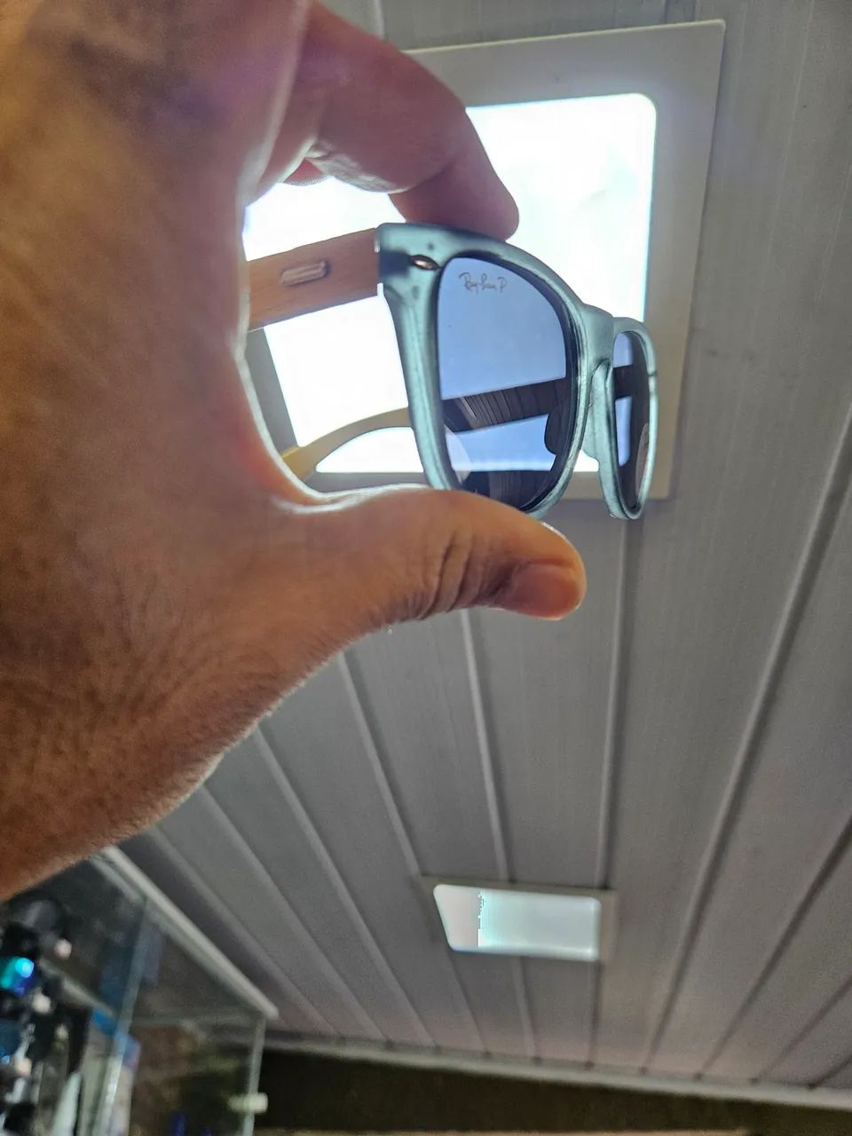 Óculos  Wayfarer Bambu Lentes polarizadas  - Foto 4
