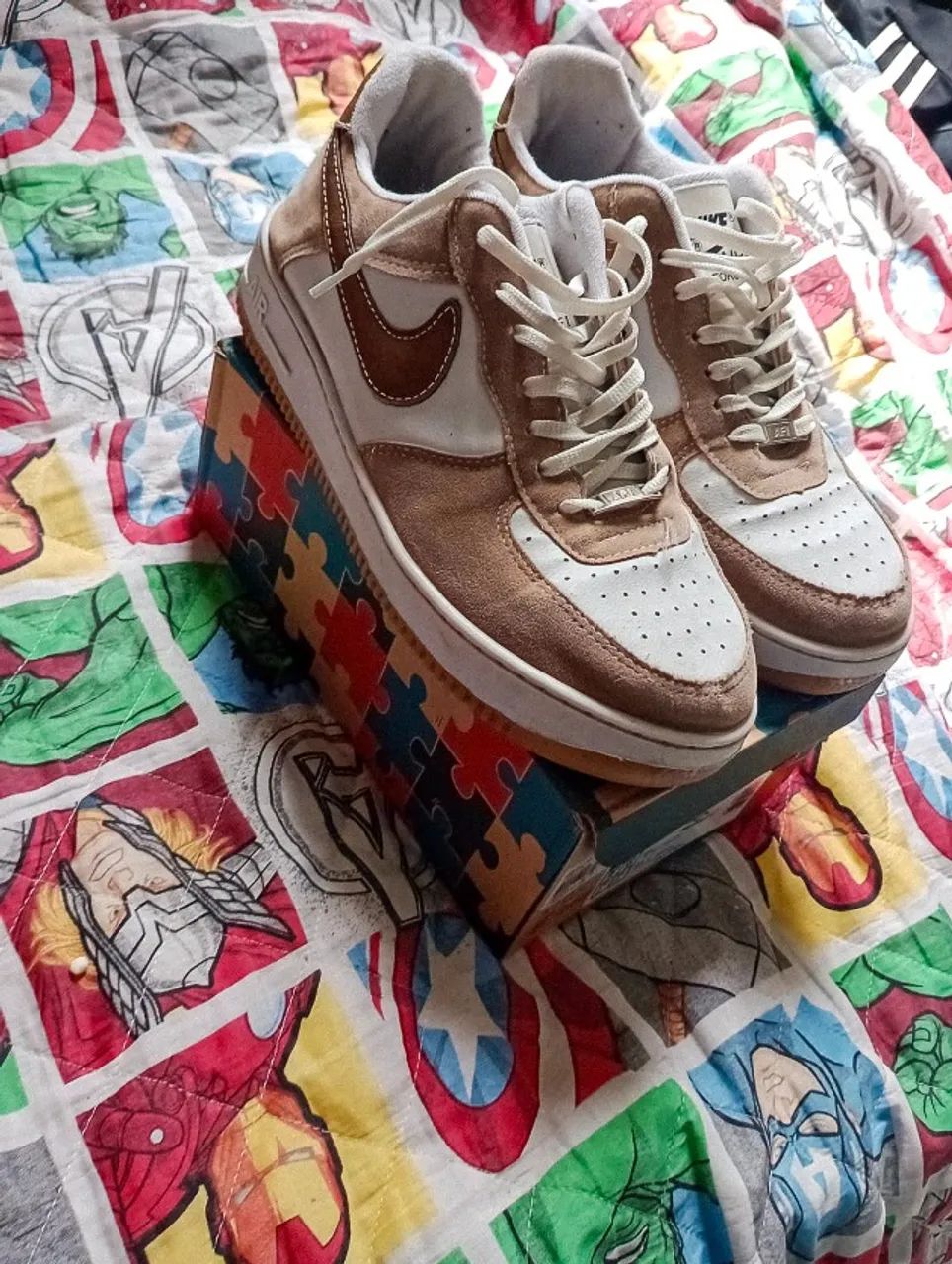 Nike Air Force 1 Bege/Branco - Foto 3