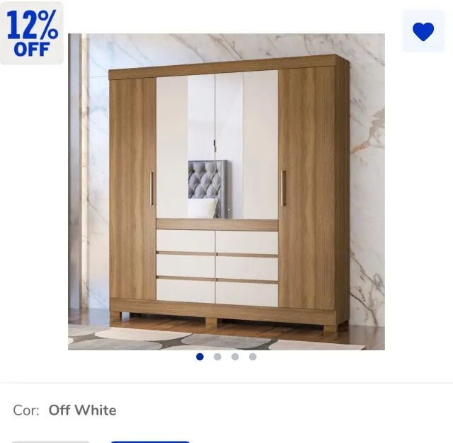 Guarda roupa casal 4 portas e 6 gavetas com espelho