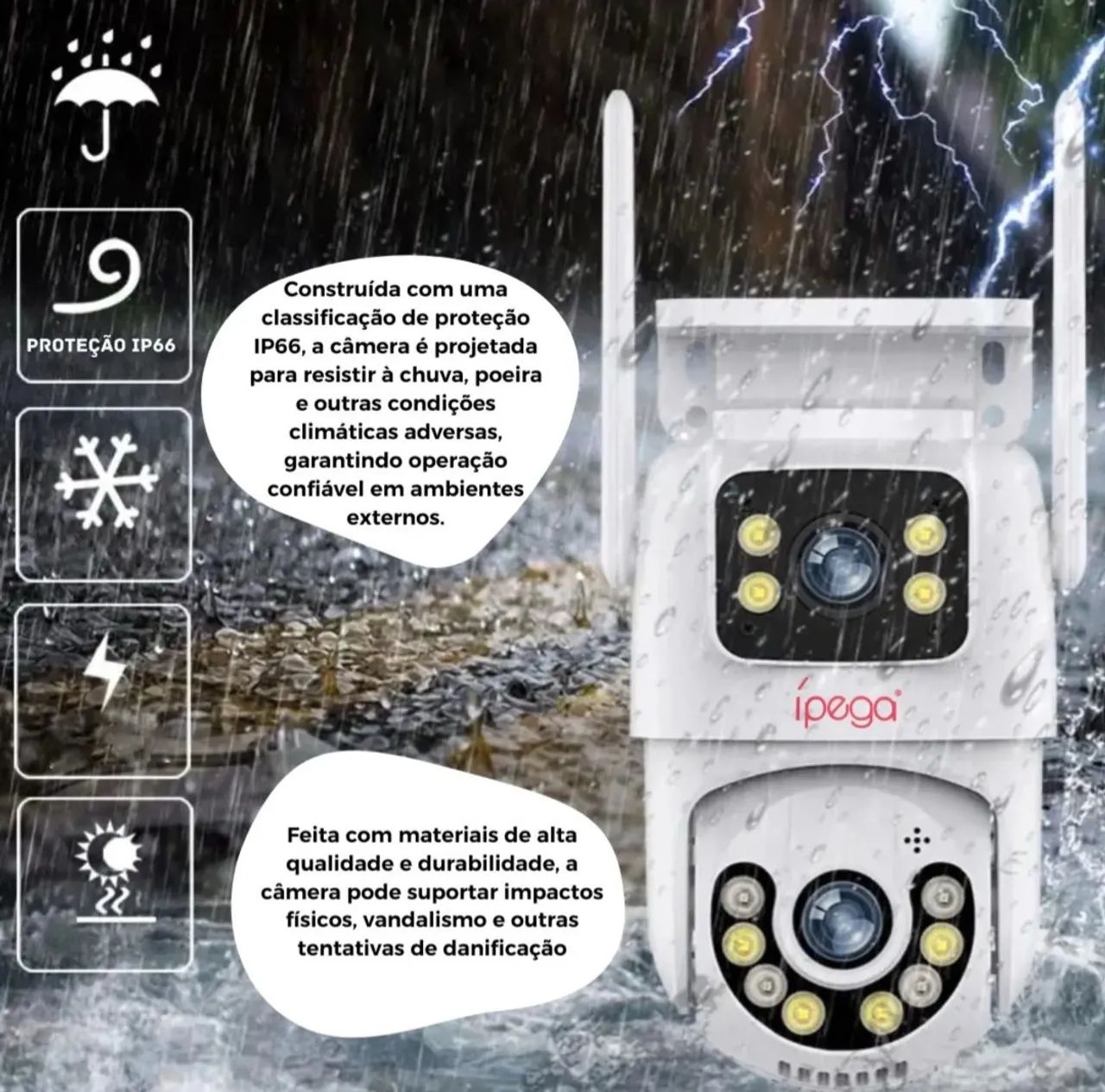 Câmera de segurança wi-fi lente dupla (uso externo) speed dome  - Foto 3