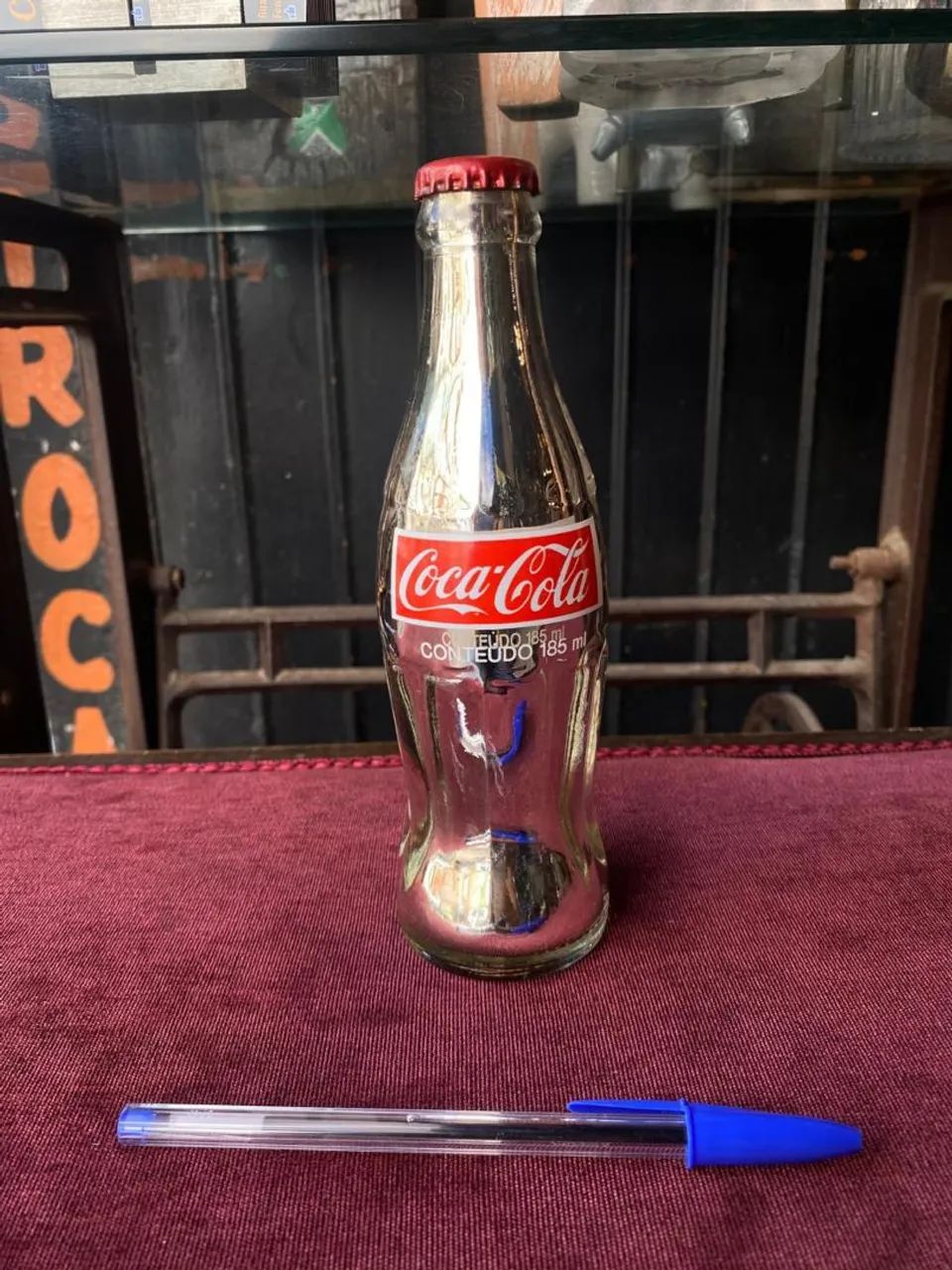 Garrafa antiga coca-cola cromada (ref:220)