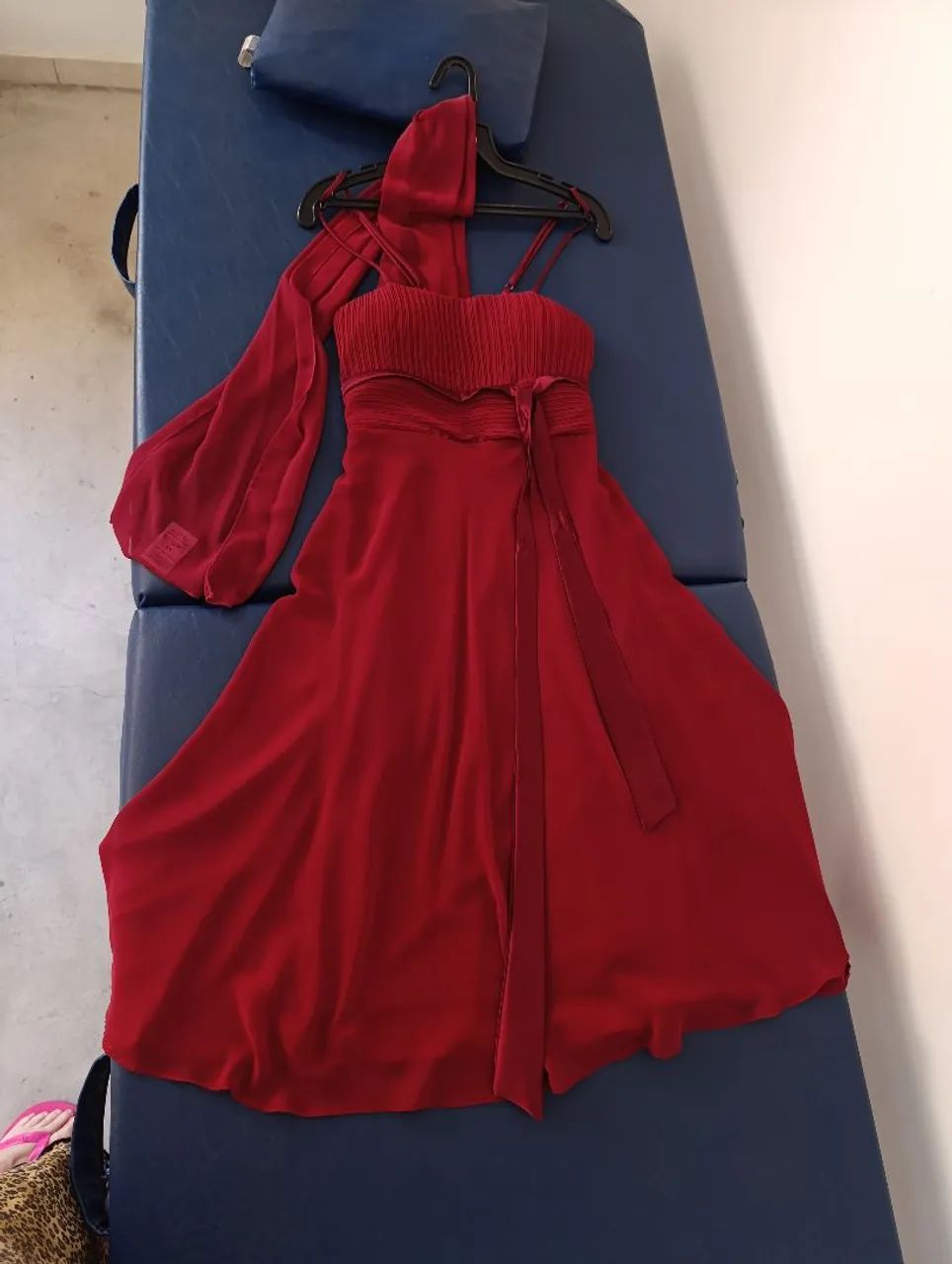 Vestido de chifon cor vinho M - Foto 2
