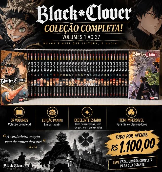 Black Clover Completo 1 ao 37 - Coleção Completa