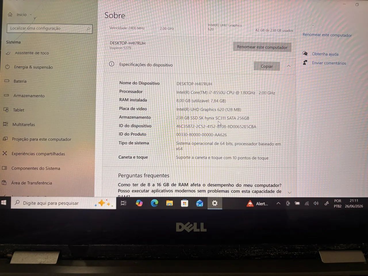 Notebook Dell Inspiron 5379 2 em 1 - tela touch - Foto 5