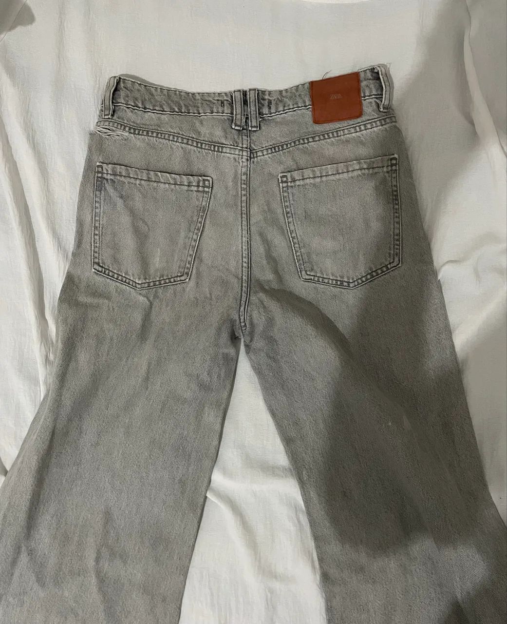 cal ça zara wide leg cinza 34 - Foto 2