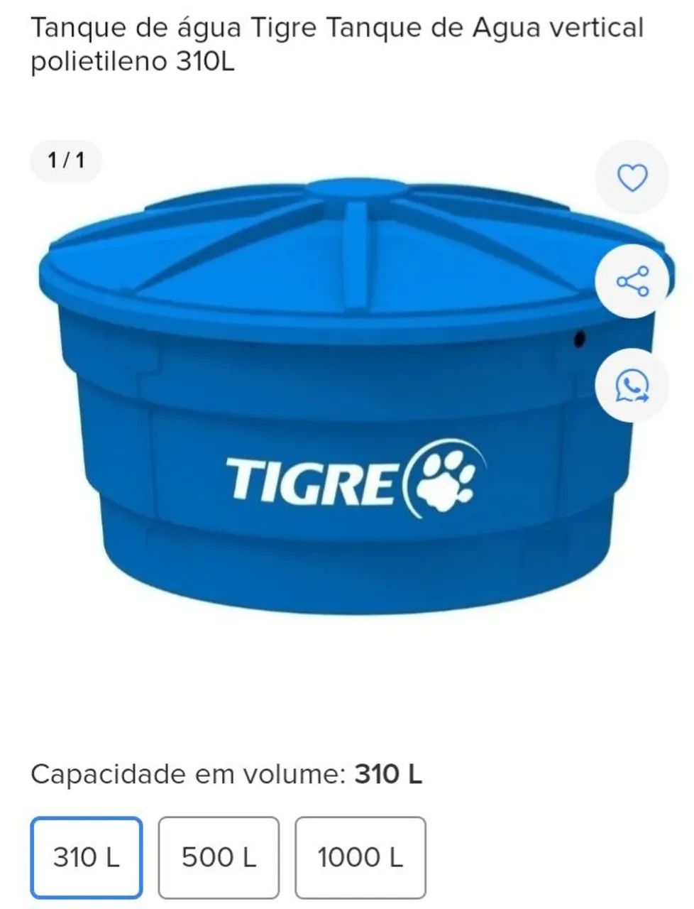 Tanque  de água 310 litros - Foto 3