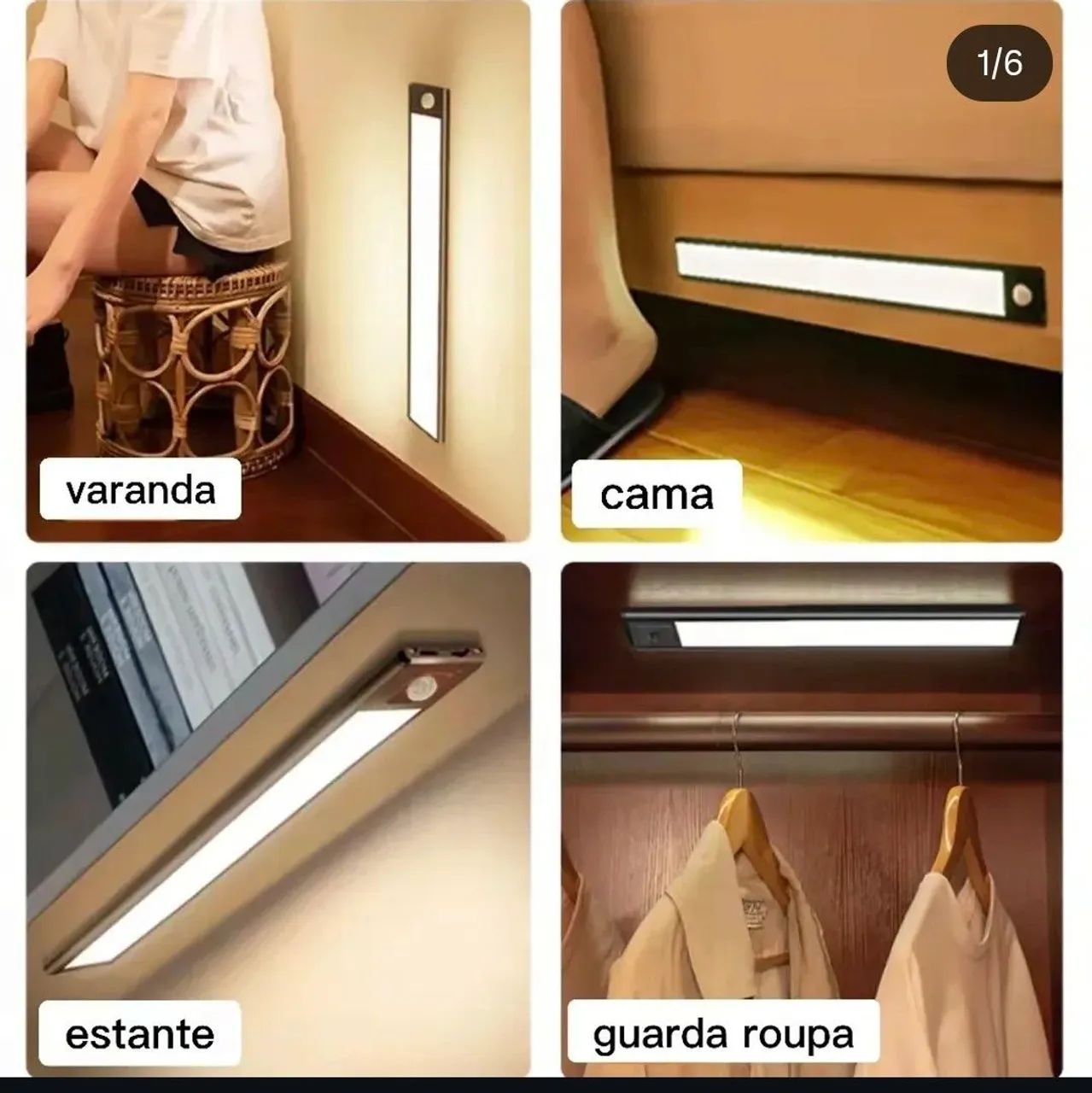 LUMINARIA SENSOR 30CM PLASTICO<br>REF: 6926