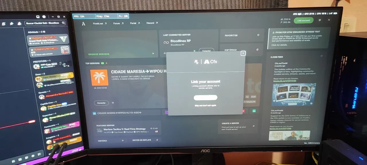 Monitor AOC Gamer 27 G2 144HZ - Foto 4
