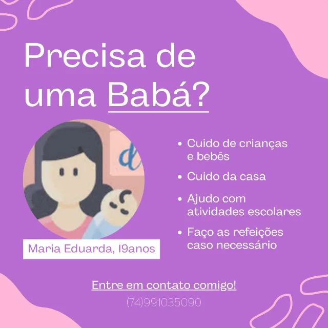 Serviço de babá disponível 