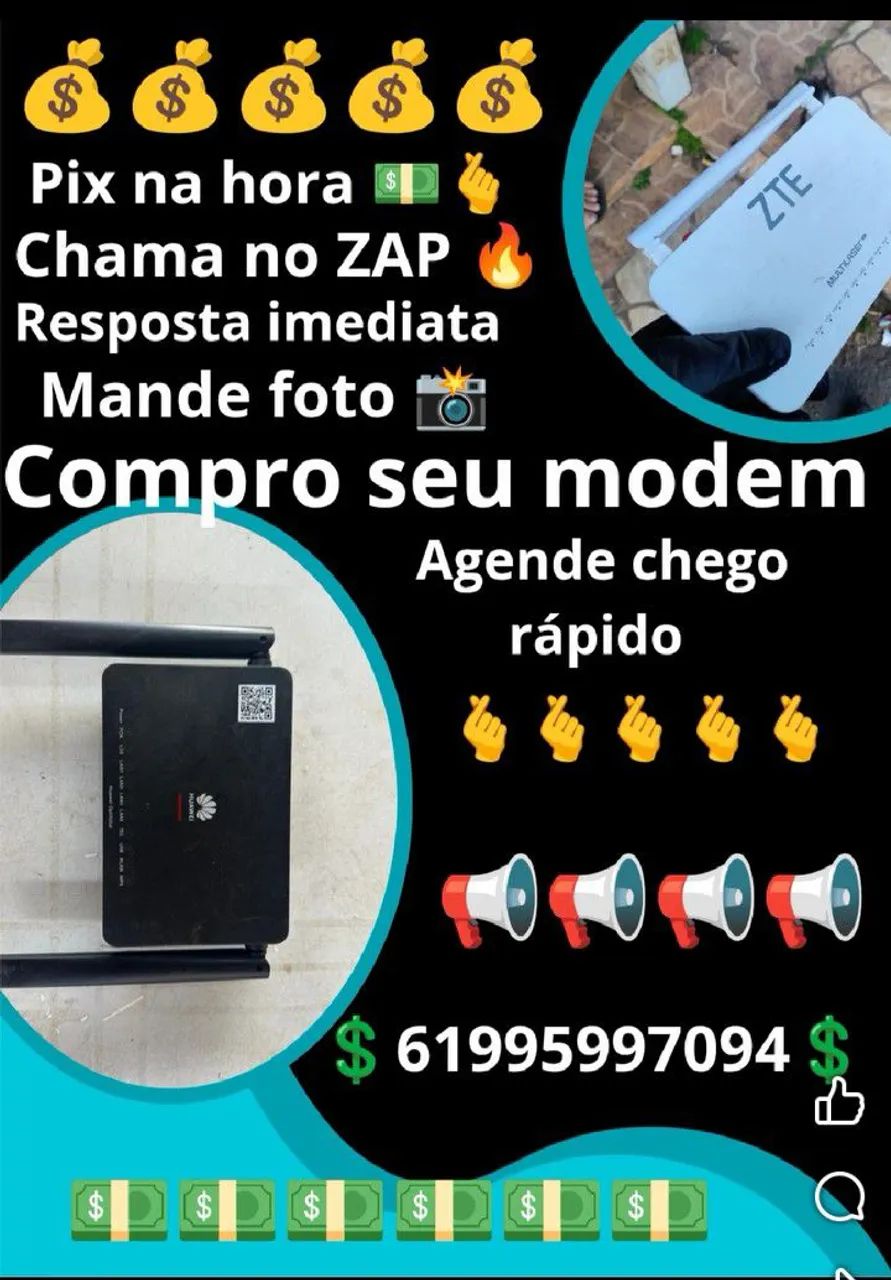 Modem usado vira dinheiro 