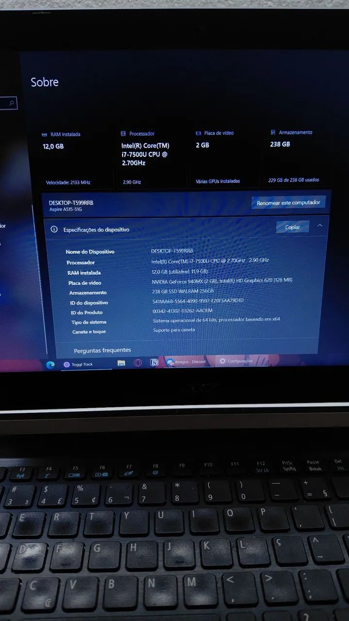Notebook acer aspire A515-51G - Foto 2