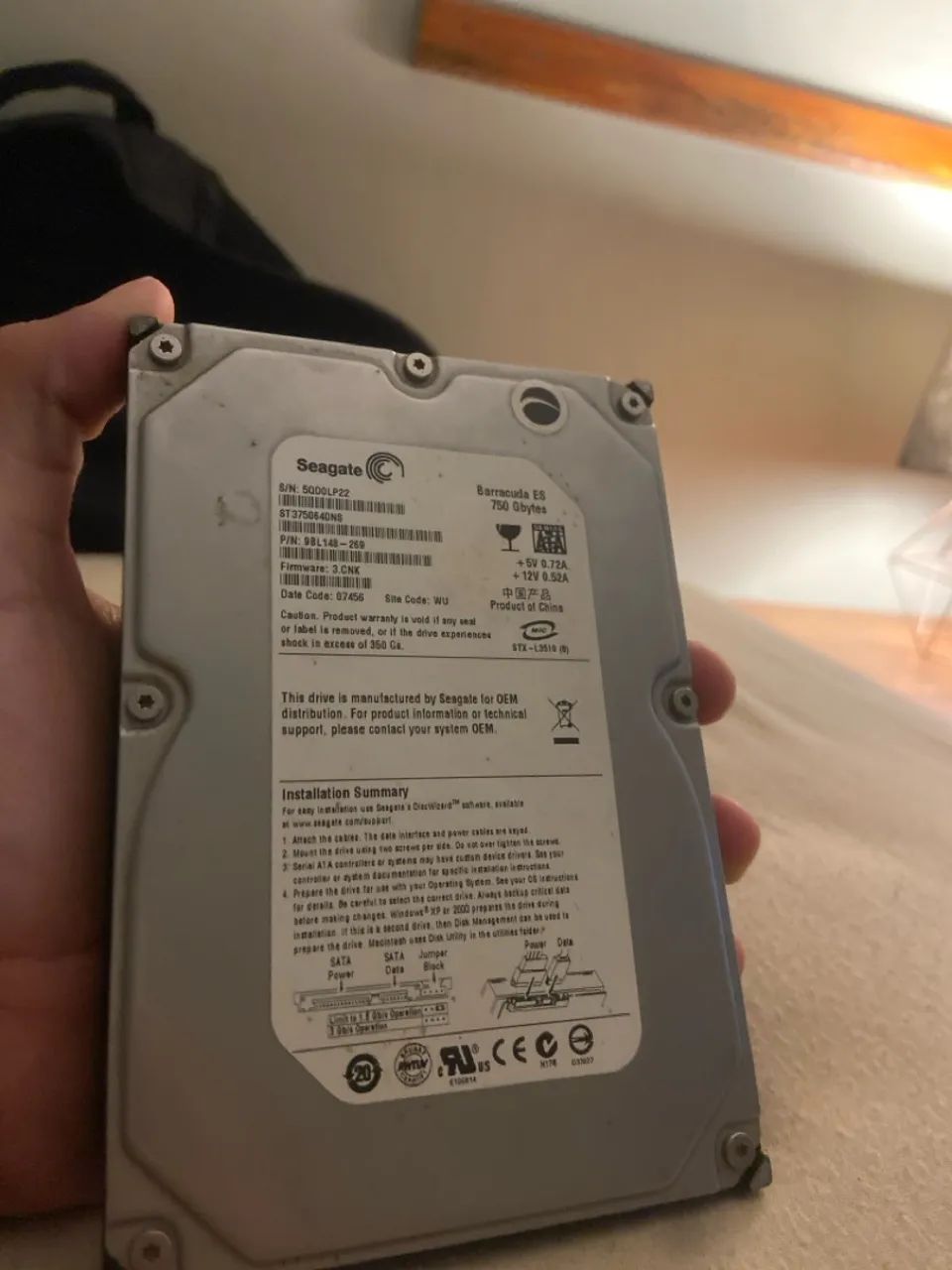 HD Seagate 750GB SATA - Funcionando perfeitamente