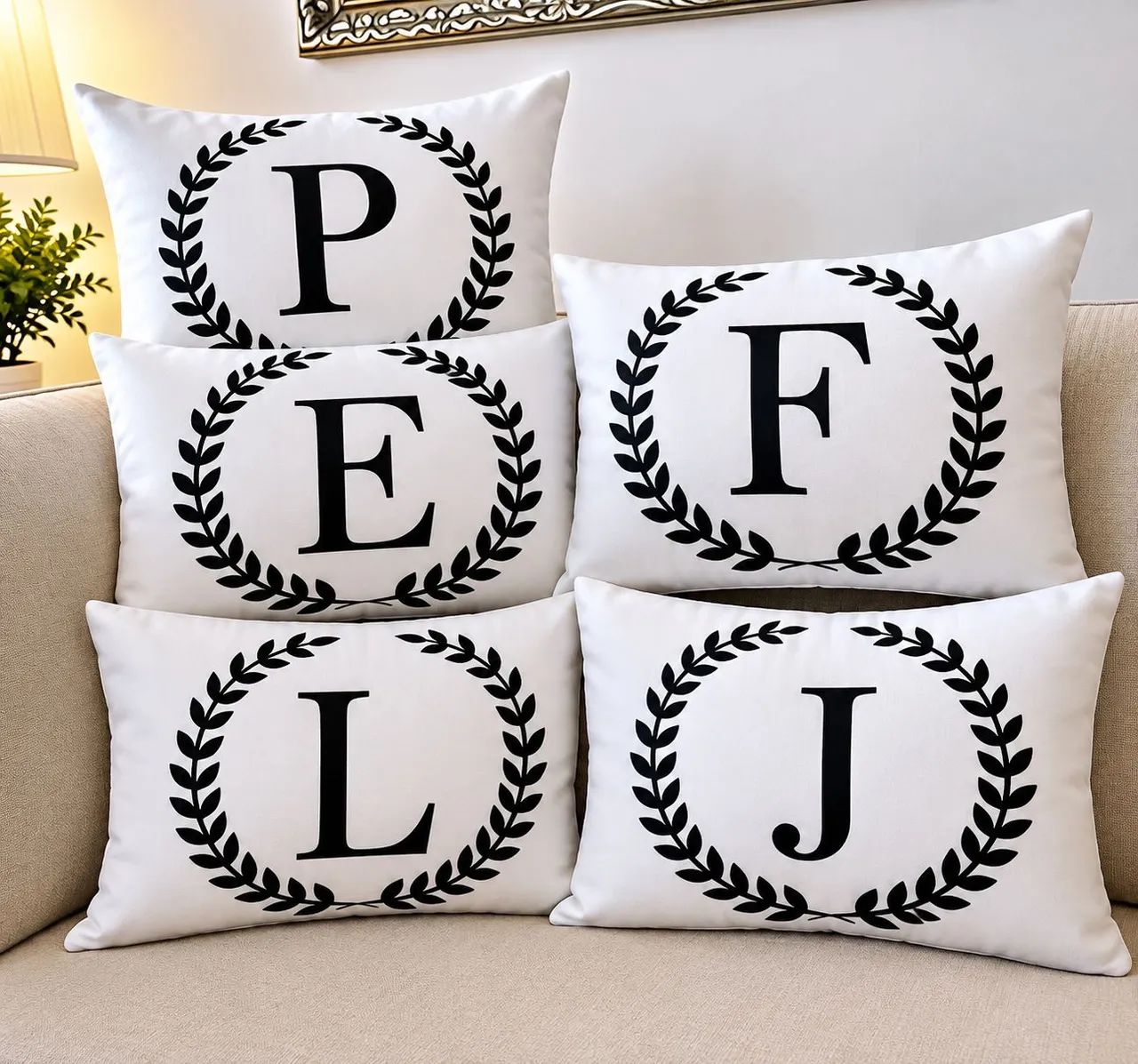 Almofada com letras 