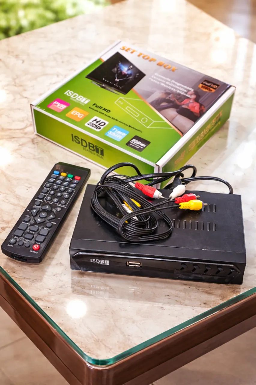 Conversor digital ISDB-T set top box Full HD HDMI com USB - Set Box 