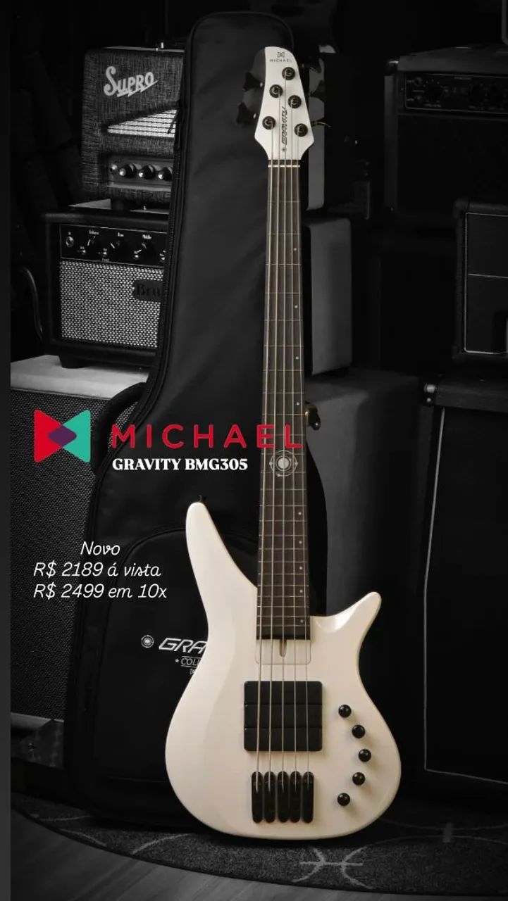 Baixo Michael Gravity BMG305 WH 