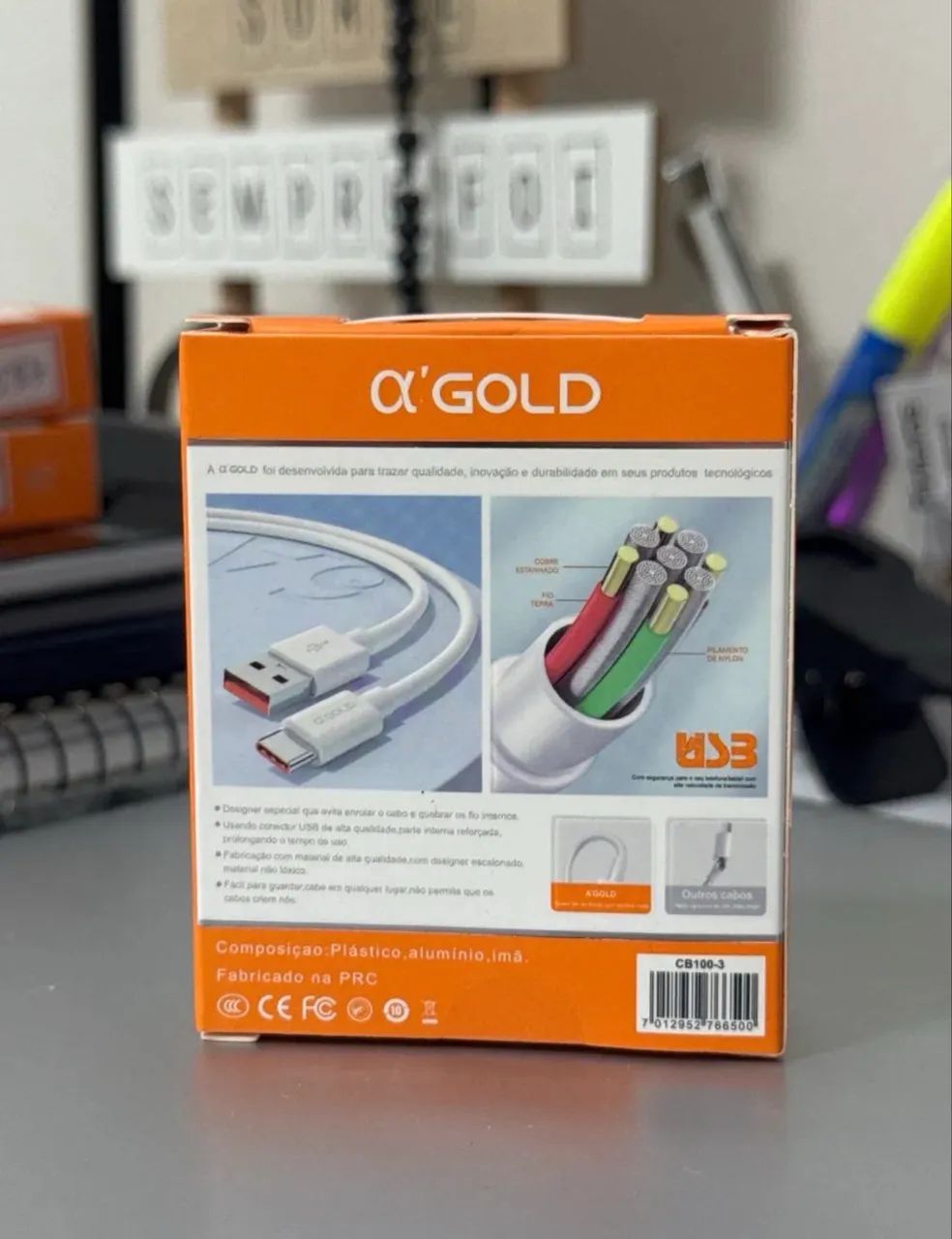 Cabo Gold  USB / C  1 metro  - Foto 3