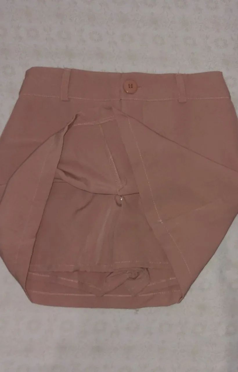 Short Saia de Alfaiataria Bege - Foto 2
