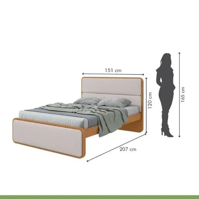 Cama Casal Loop Luxo 1,40m Easy Like Ideal para Quarto Moderno - Foto 2