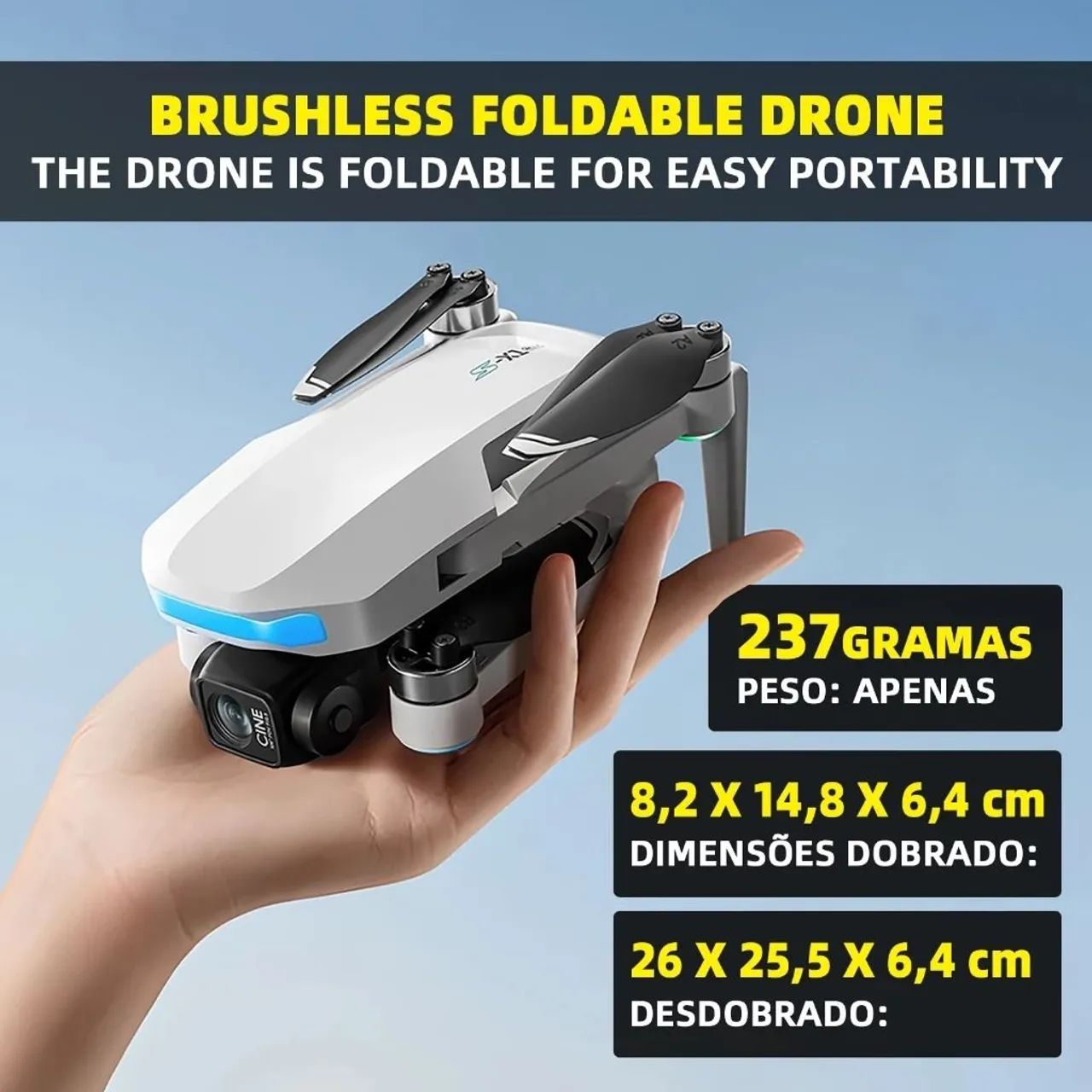 Drone S-X1  4K com GPS + Gimbal 3 eixos - Foto 2