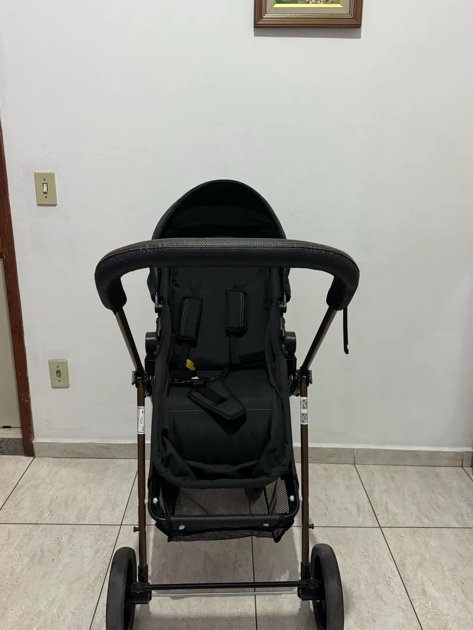 Carrinho de bebê Galzerano Napoli preto e bronze - Foto 2