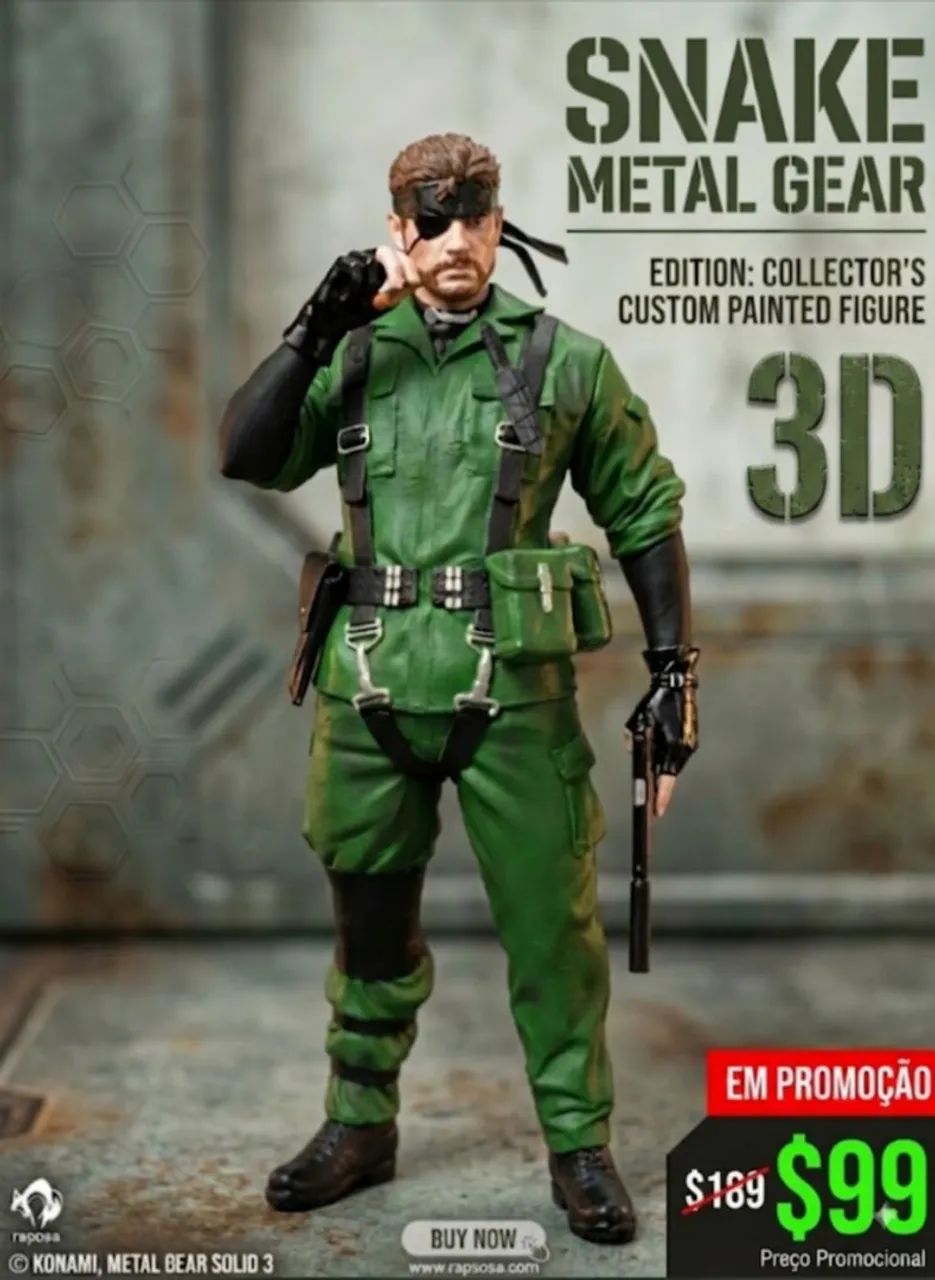 Em promoção snake metal gear 30cm 3D 