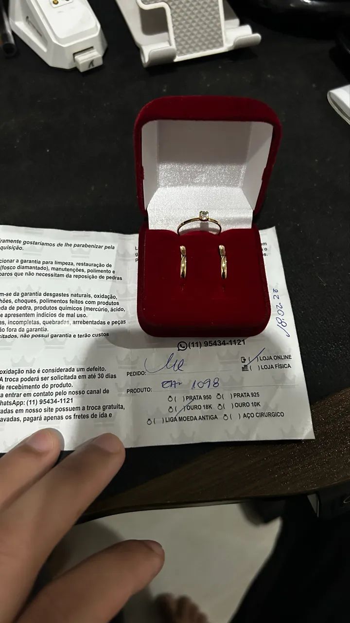 Alianças 18k 2mm Noivado + Anel dourado - Foto 3