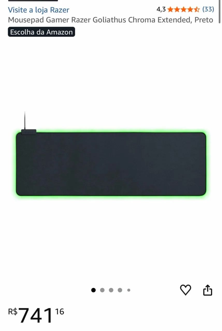 Mouse Pad Razer Goliathus Chroma Extended Preto