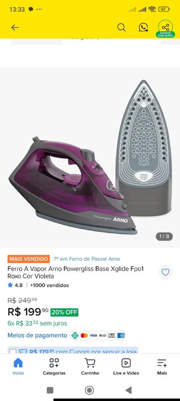 Ferro de Passar Arno Powergliss - Foto 4