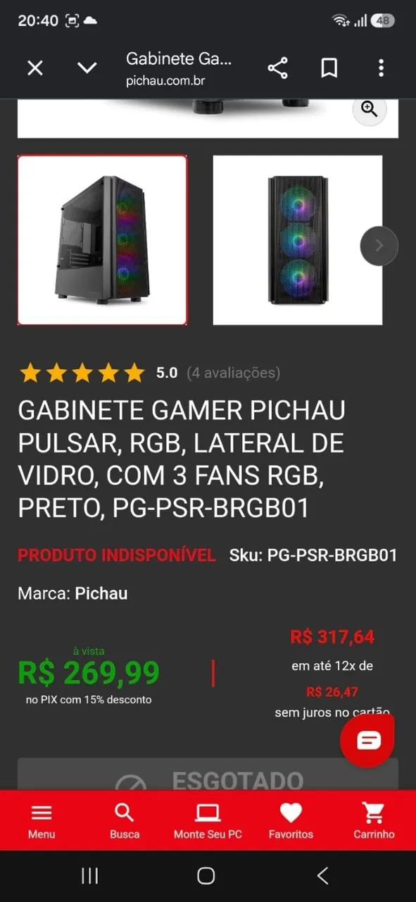 Gabinete Pulsar Com 3 Fans - Foto 3