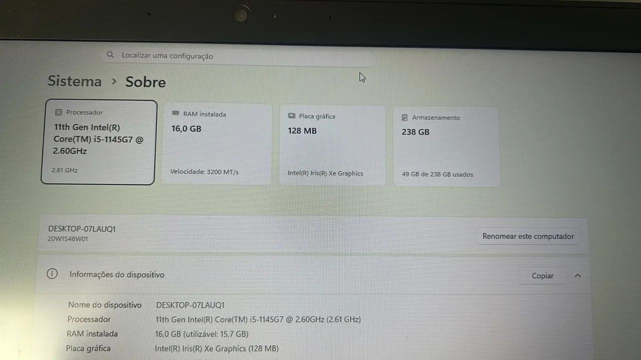 Notebook Lenovo Thinkpad T14 usado - Foto 4