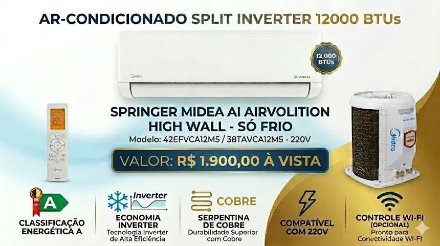 AR-CONDICIONADO SPLIT INVERTER 12000 BTUS